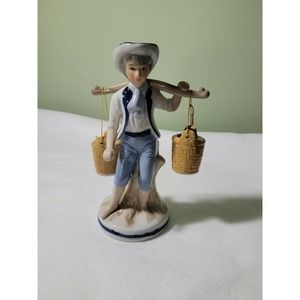 Vintage Blue Boy With Buckets figurine